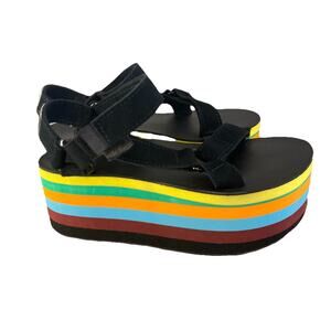 🌈 Teva x Opening Ceremony Womens 5 Rainbow Platform Sandals Unworn 🌈
